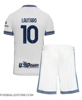 Günstige Inter Milan Lautaro Martinez #10 Auswärts Trikotsatzt Kinder 2024-25 Kurzarm (+ Kurze Hosen)